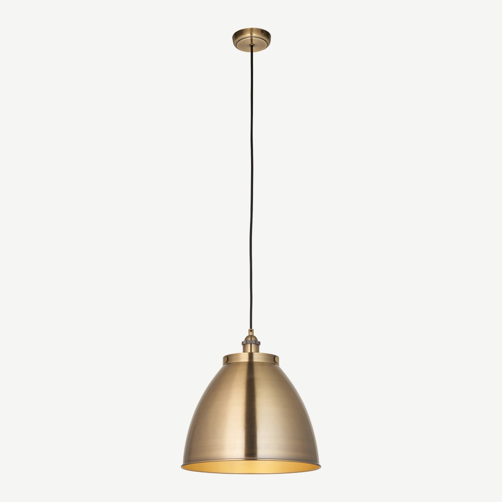 Large antique brass discount pendant light