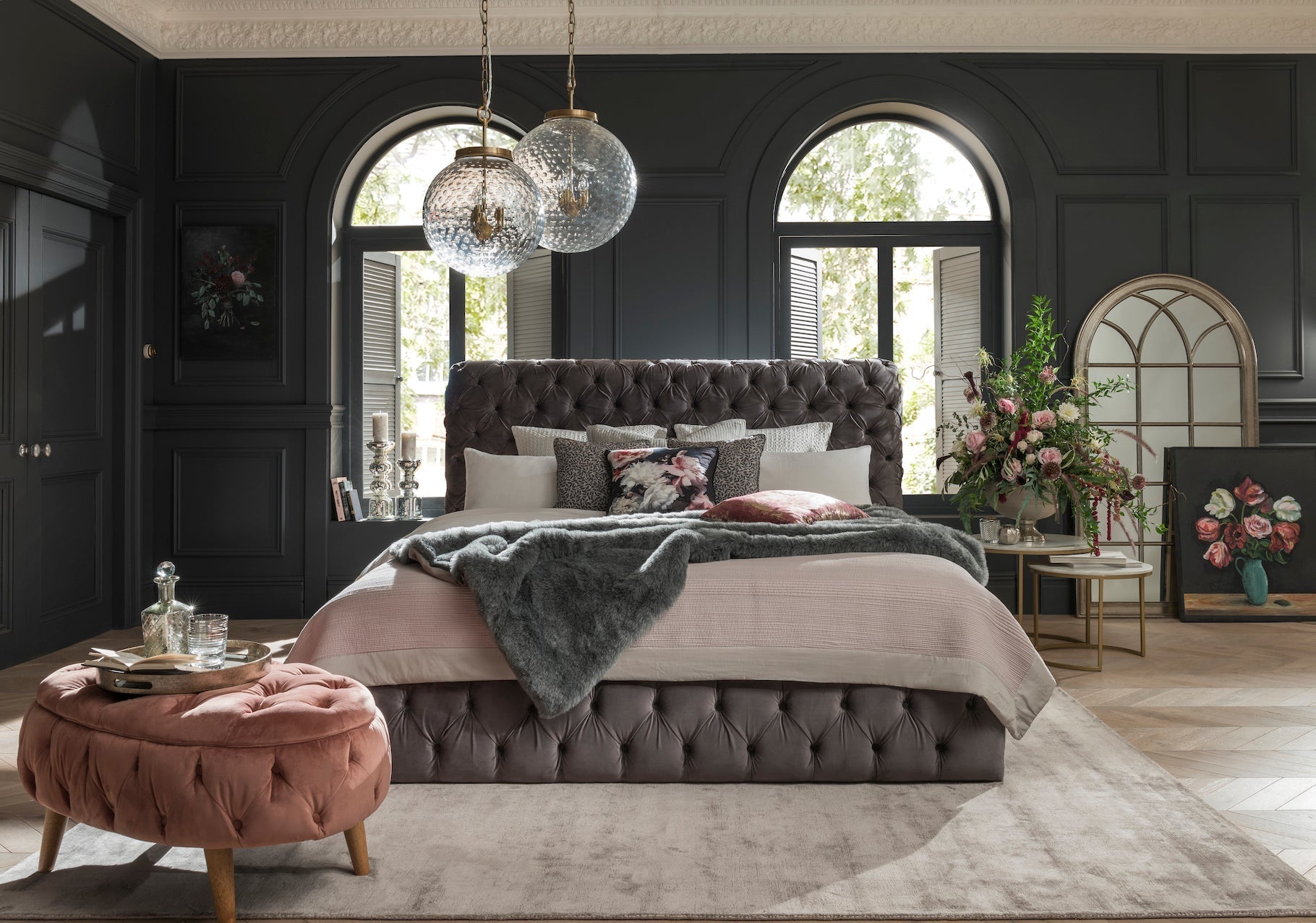Velvet Bedroom Decor Relaxing