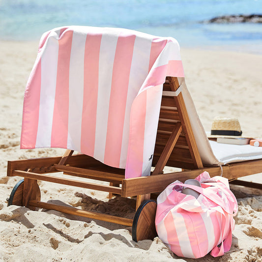 Dock & Bay pink striped towel