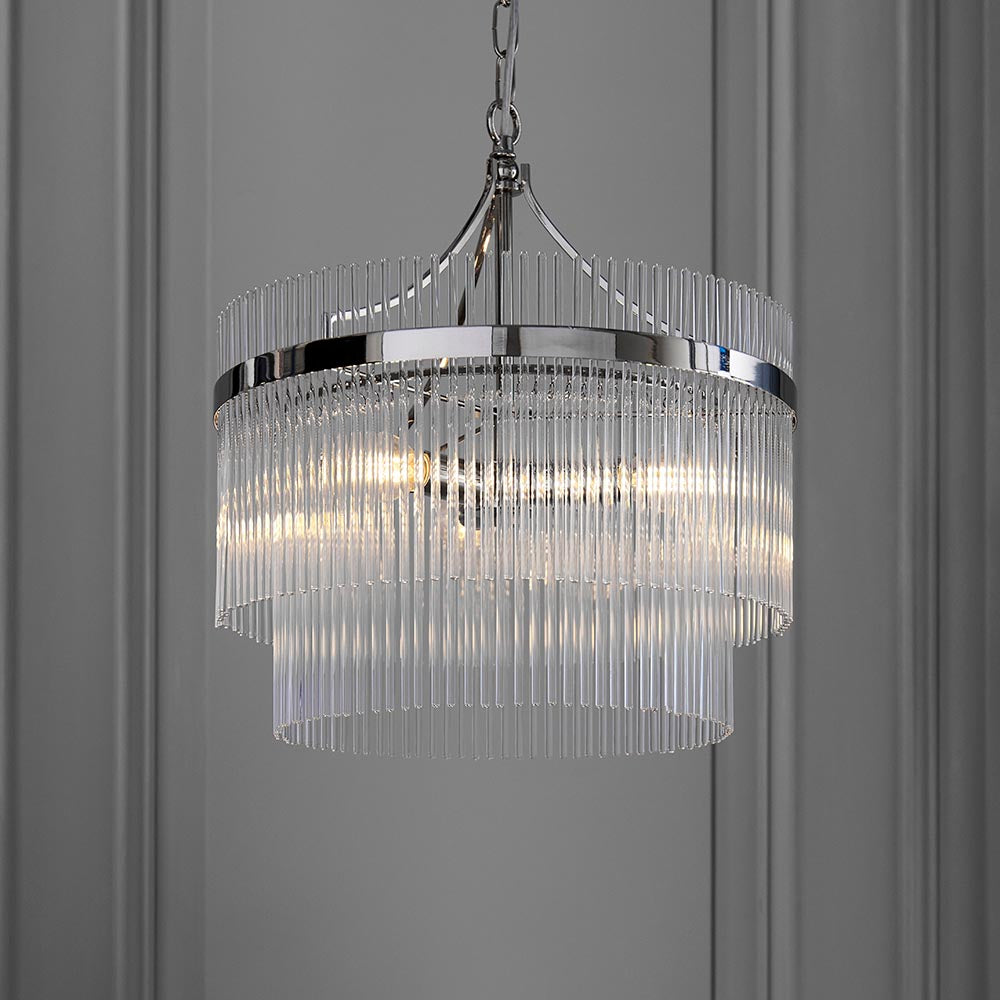 Axel 3lt Pendant Light in Bright Nickel