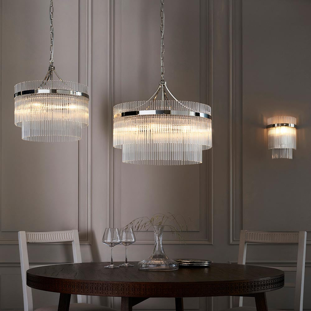 Axel 3lt Pendant Light in Bright Nickel