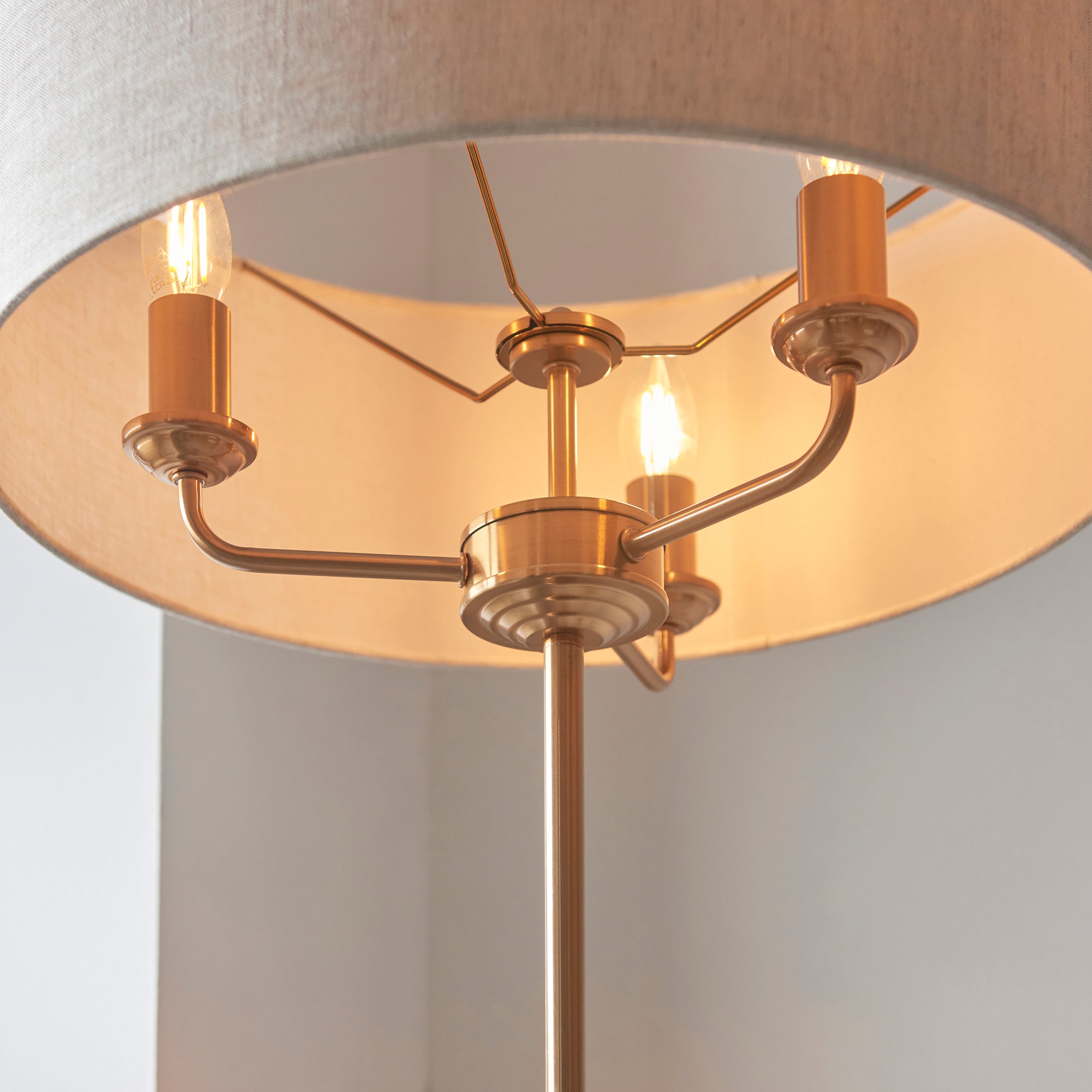 Leif 3lt Floor Lamp in Vintage Brass