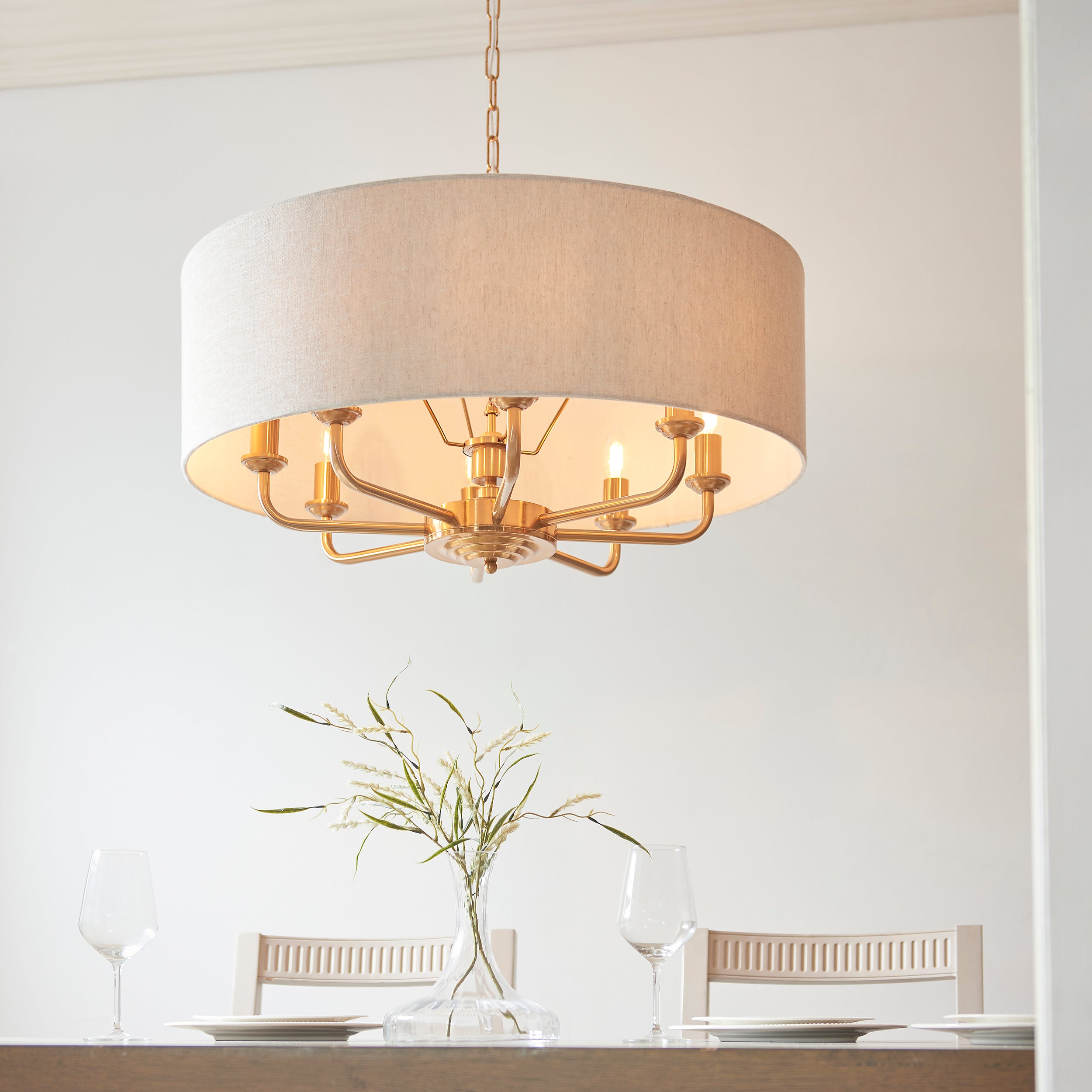 Leif 8lt Pendant Light in Vintage Brass