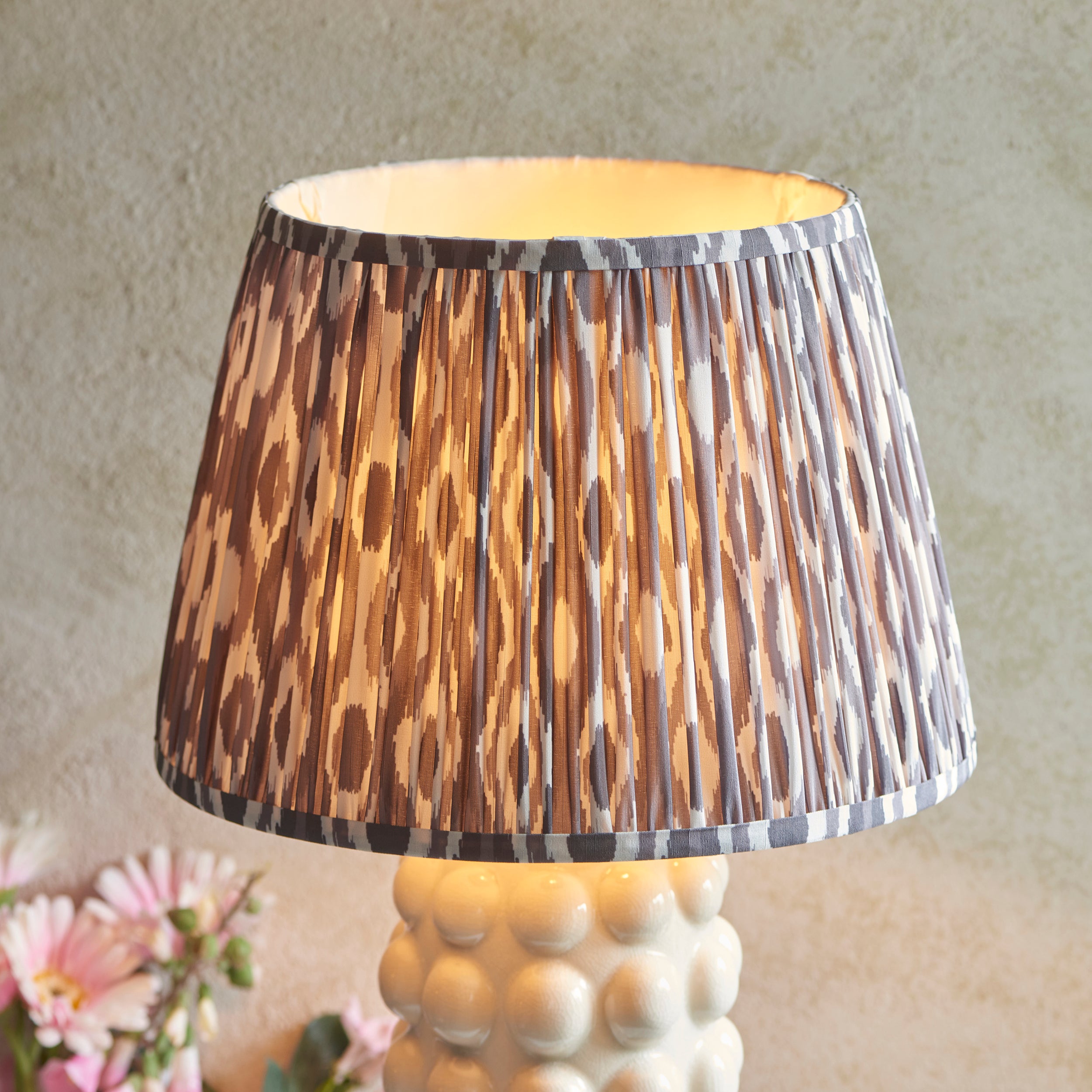 Kari Ikat Table Lamp in Pearl Grey