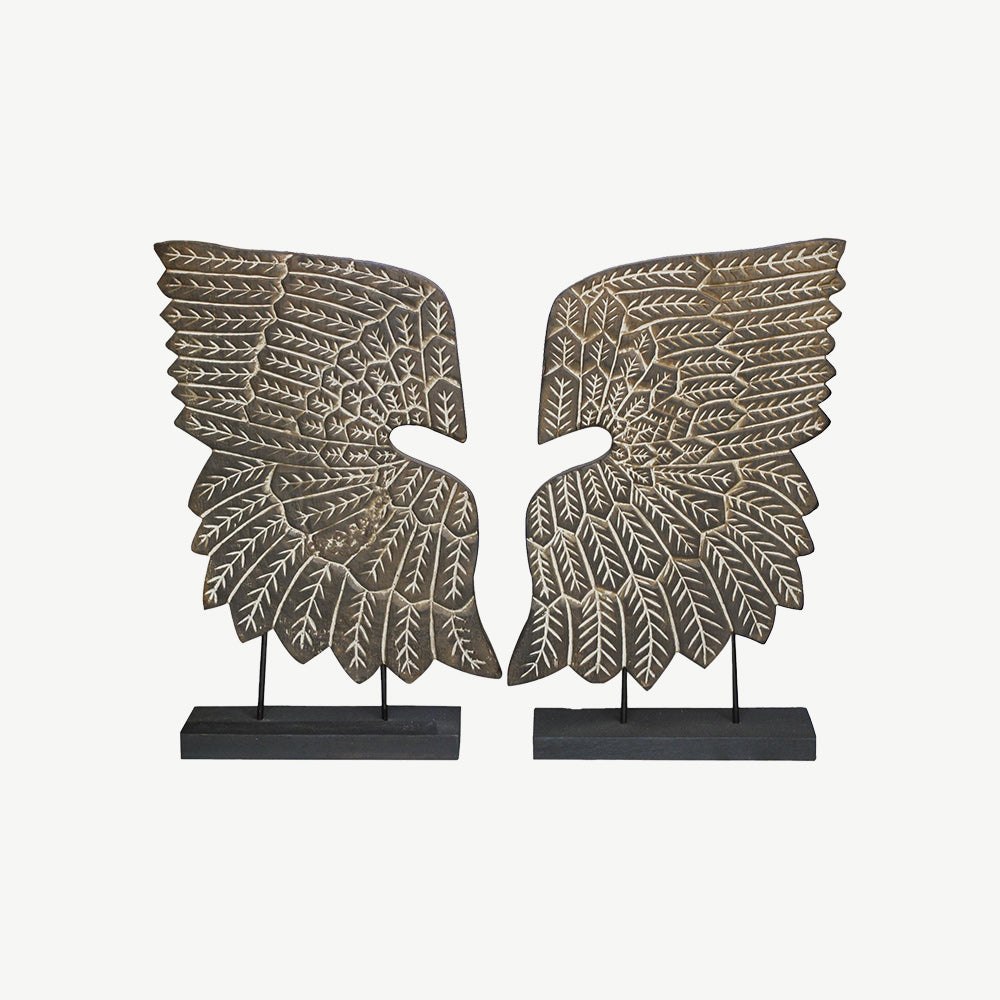 Set of 2 Carved Angel Wings