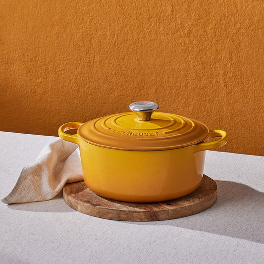 Le Creuset Cast Iron Round Casserole Dish in Nectar