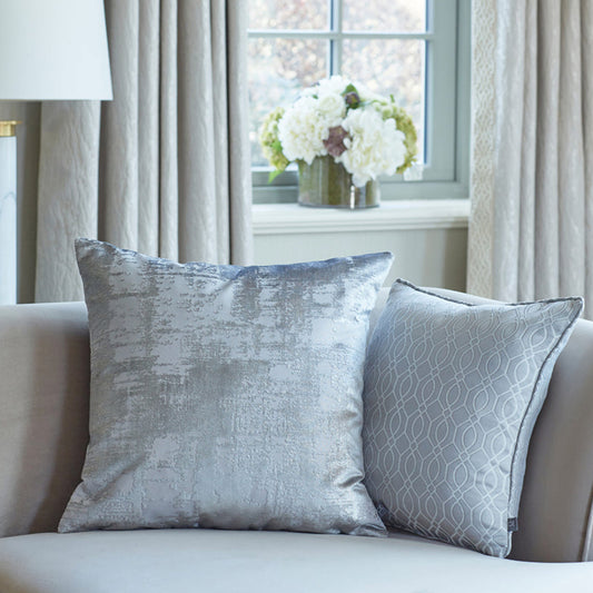 Textured scatter cushion in anthracite fabric