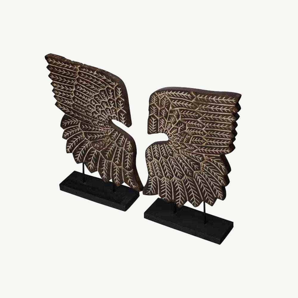 Set of 2 Carved Angel Wings