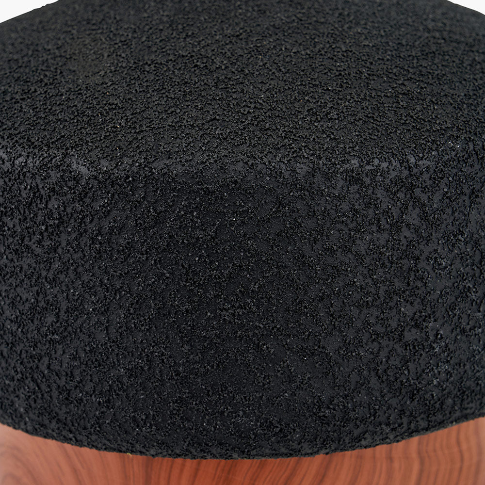 Wood Effect Textured Ceramic Table Lamp in Black