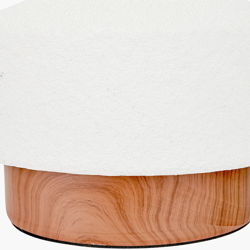 Wood Effect Textured Ceramic Table Lamp in White