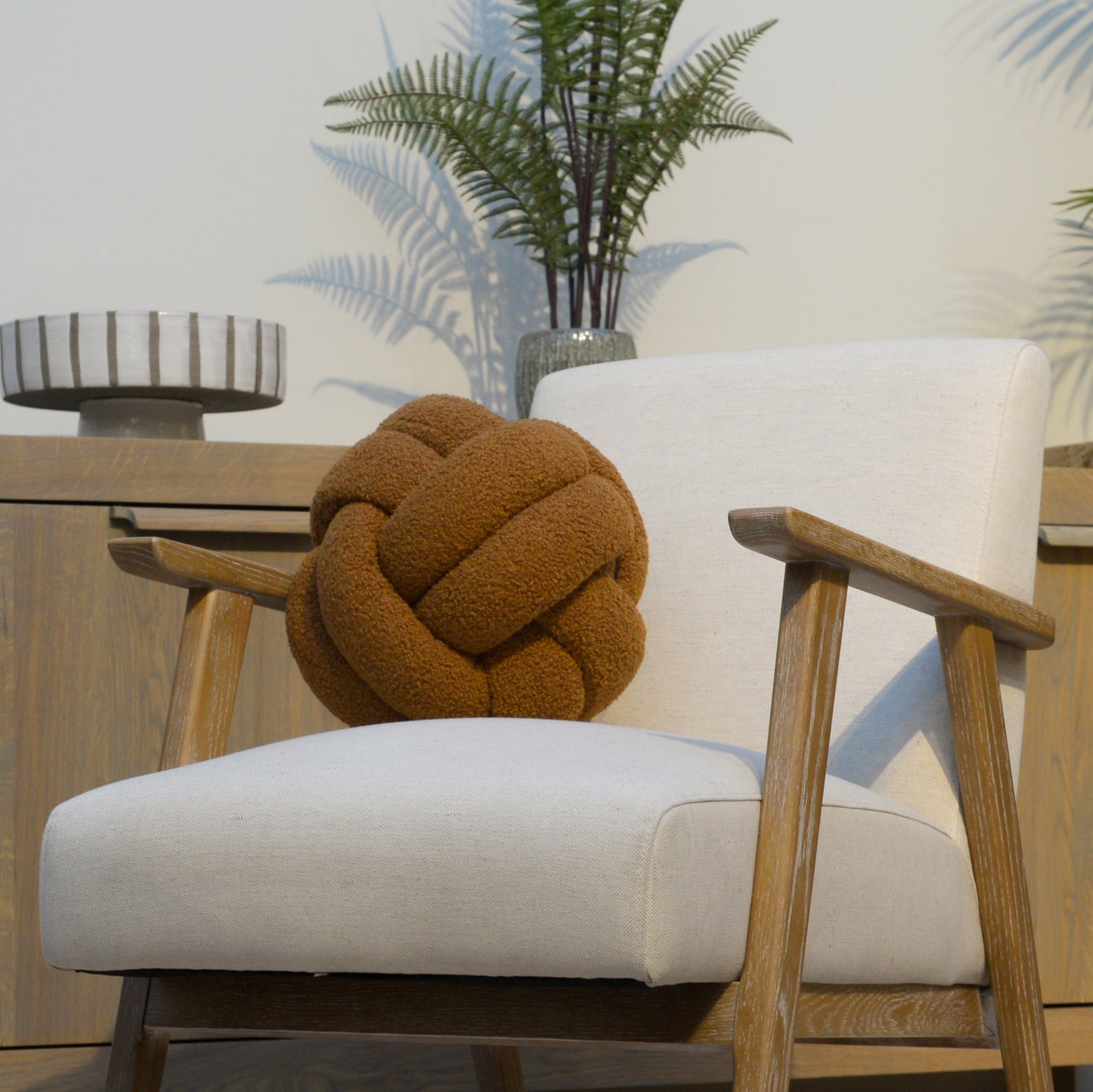 Boucle Knot Cushion in Ginger