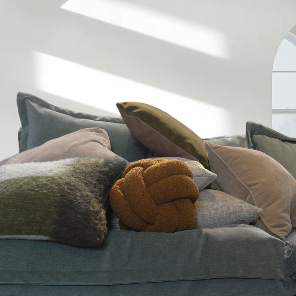 Boucle Knot Cushion in Ginger