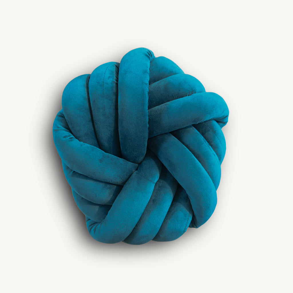 Petrol Blue Knot Cushion