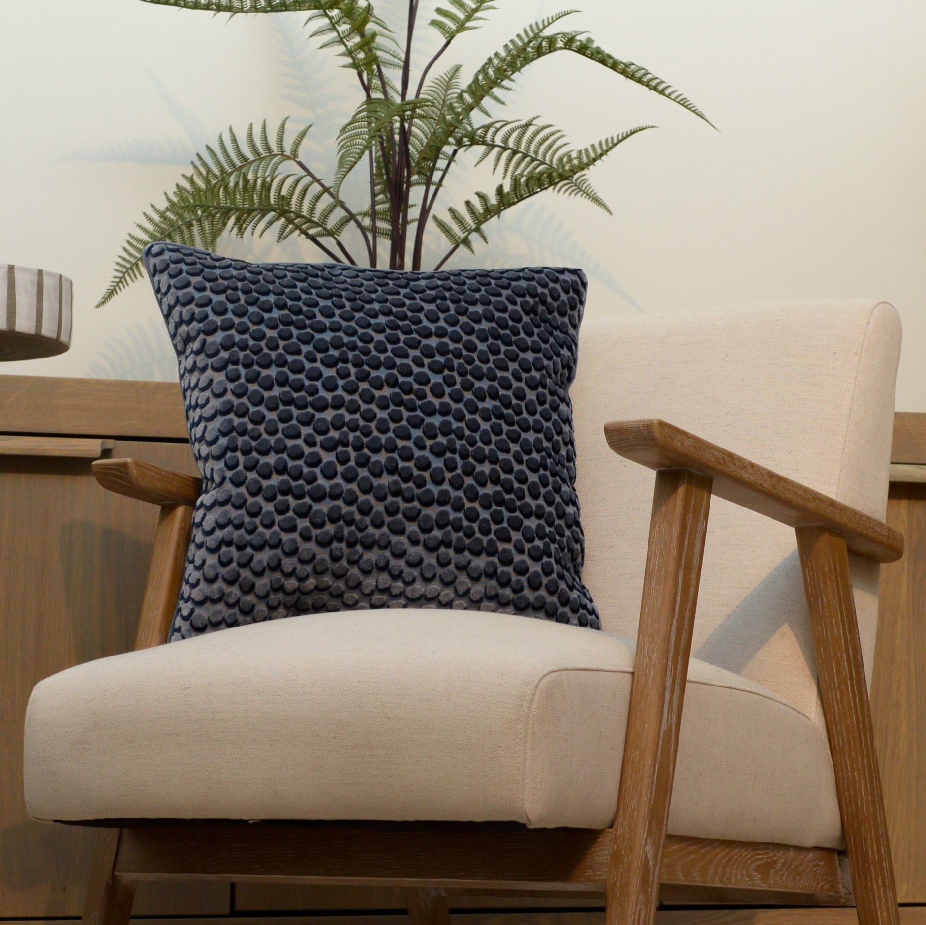 Speckle Cut Velvet Cushion in Dusk