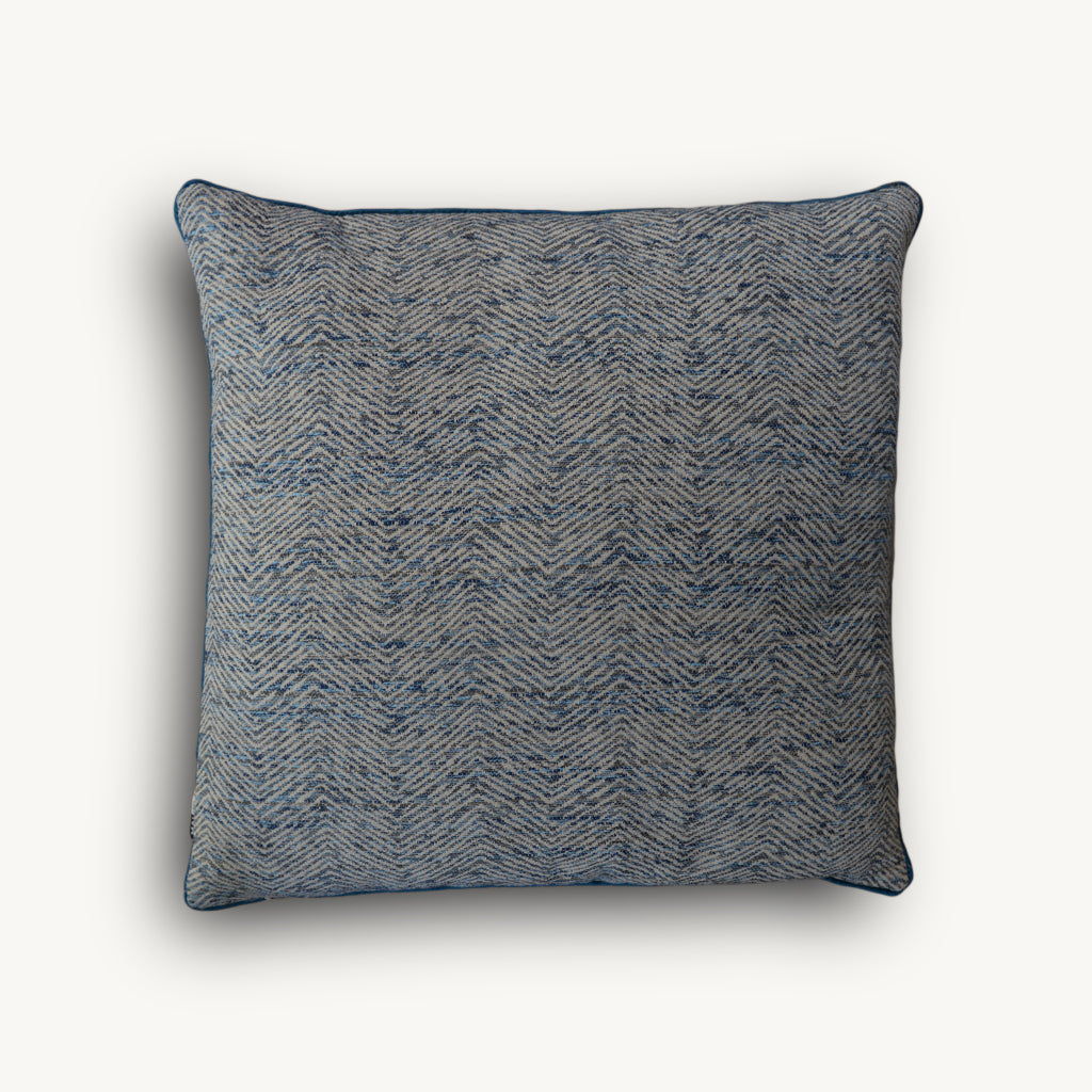 Navy Woven Ripple Cushion