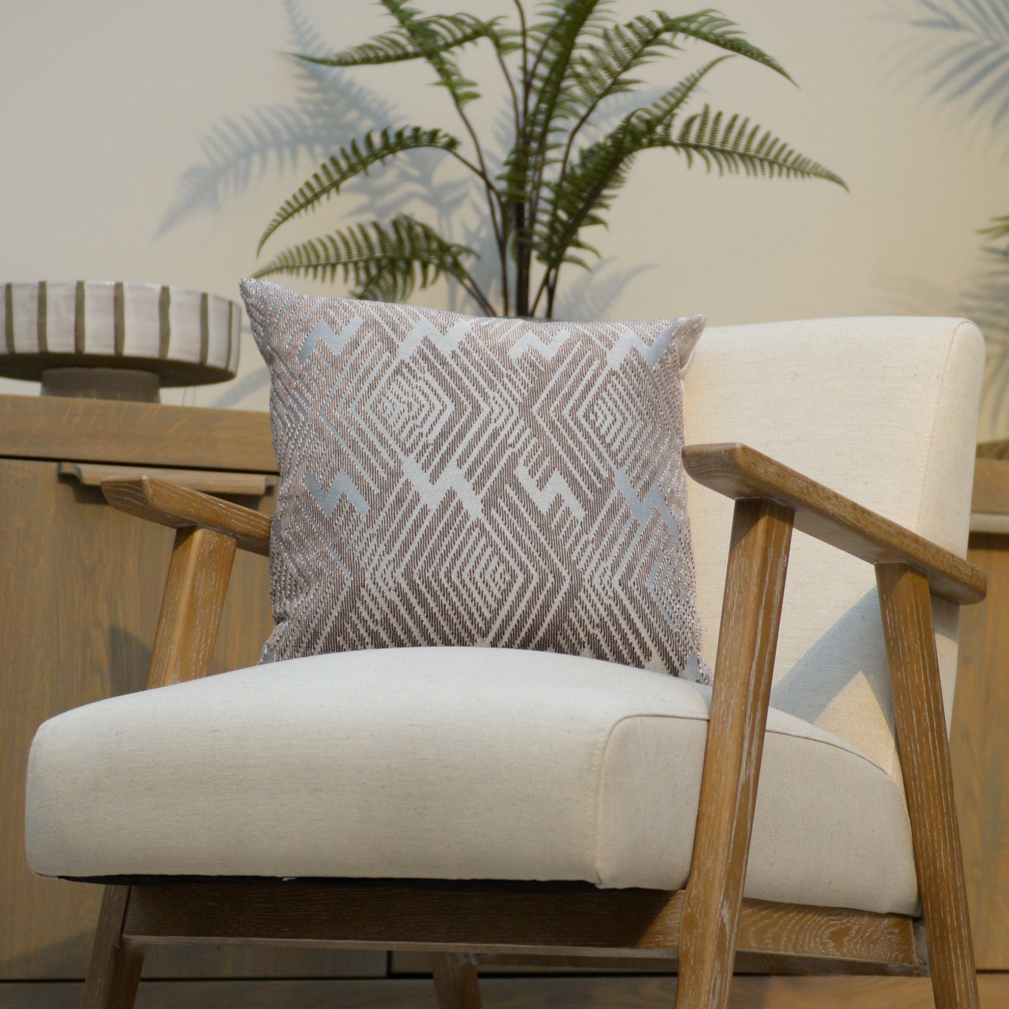 Taupe Diamond Cushion