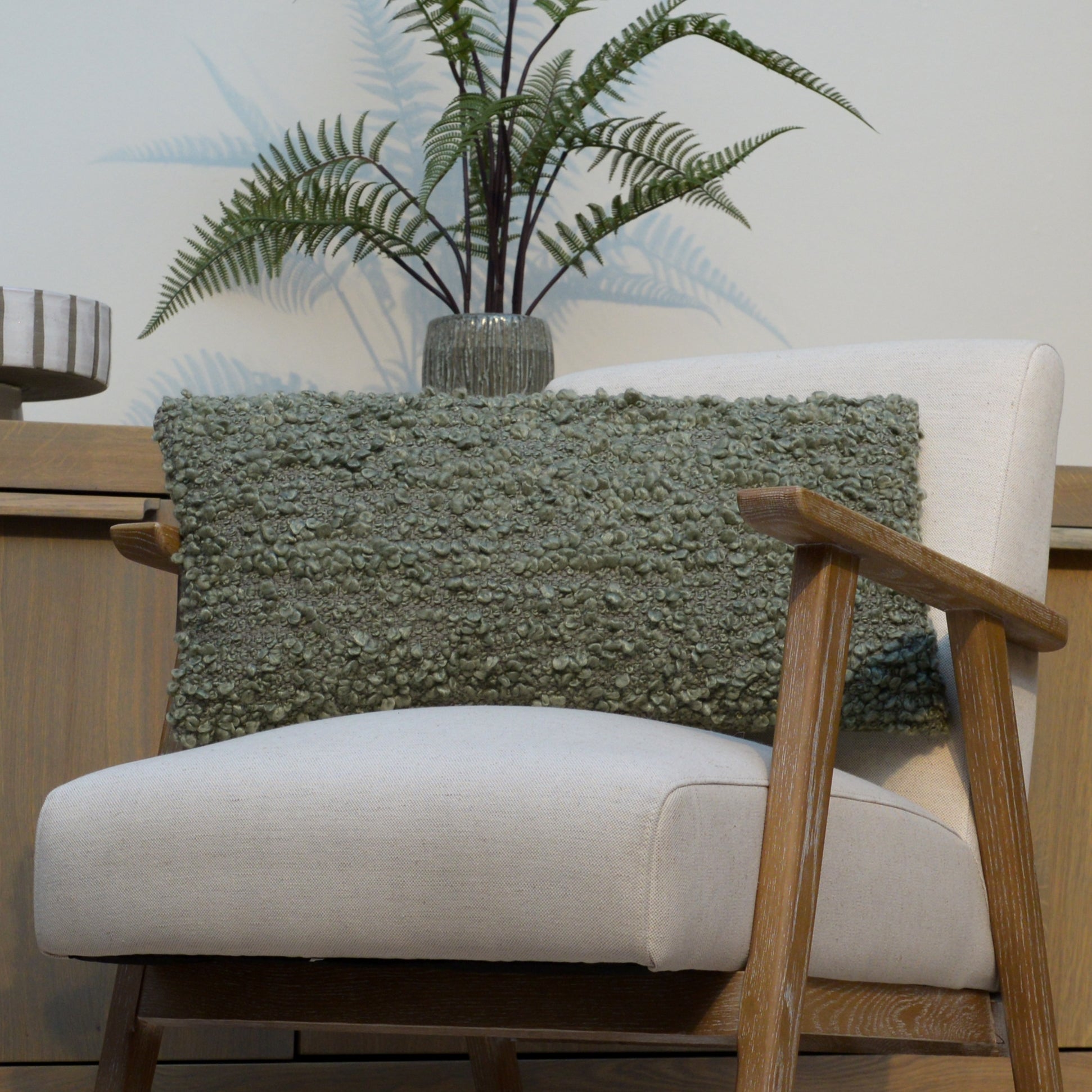 Green Boucle Cushion