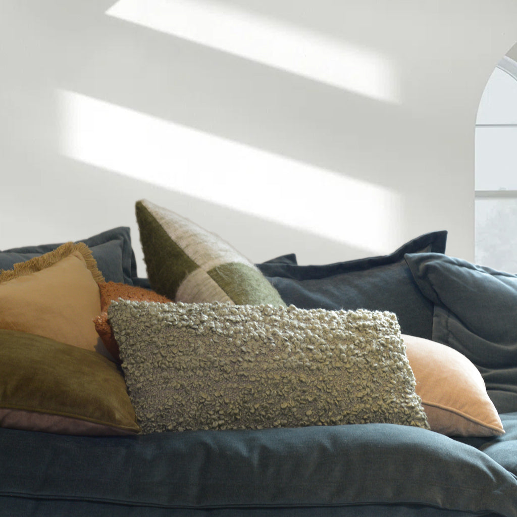 Green Boucle Cushion