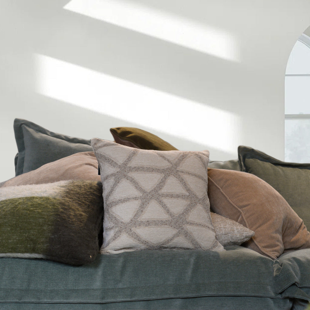 Sand & Cream Triangle Wave Cushion