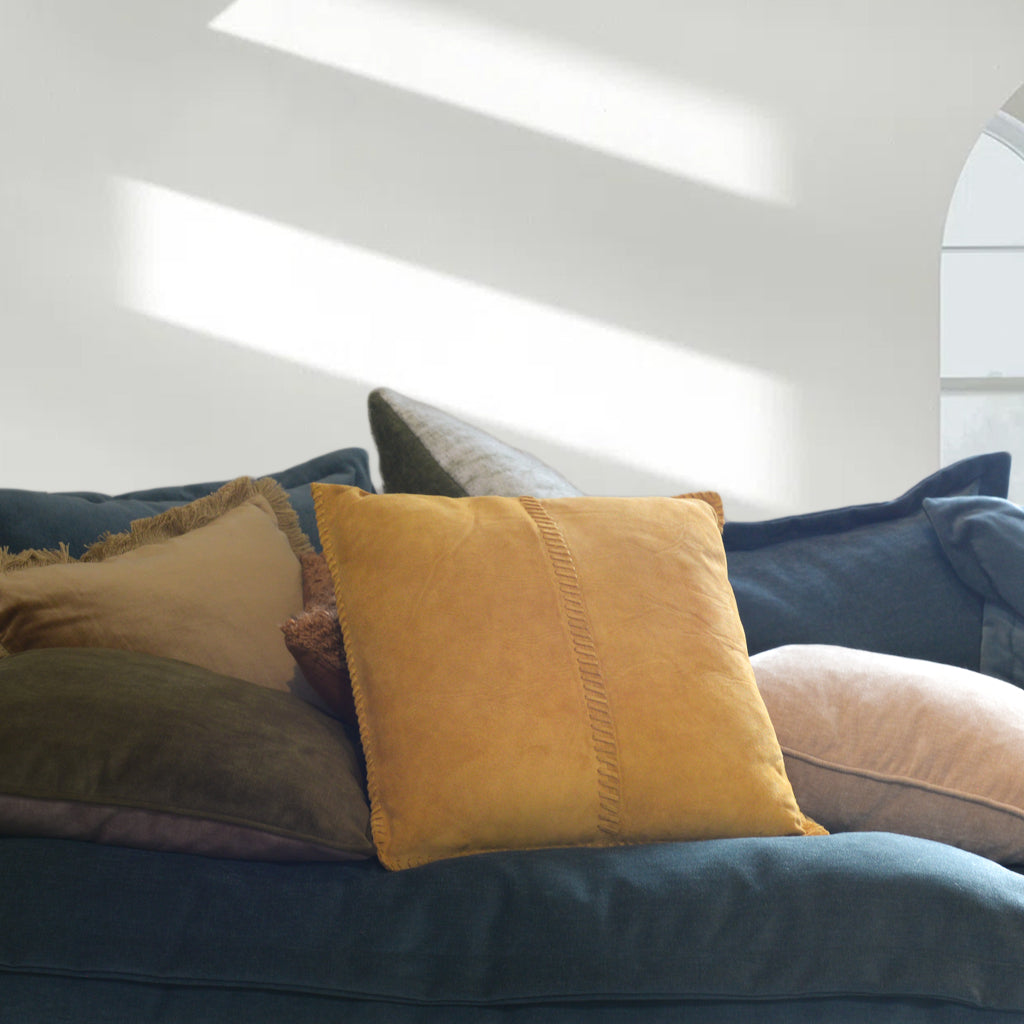 Mustard Centre Line Cushion