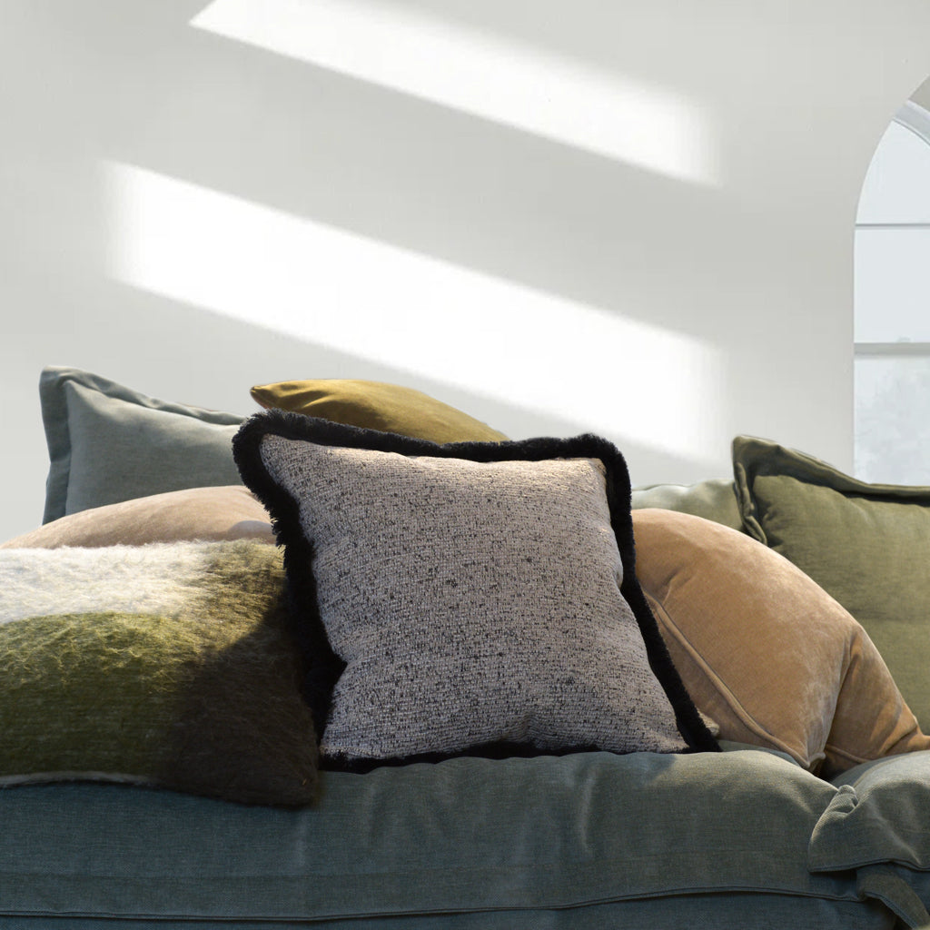 Yara Natural & Black Cushion