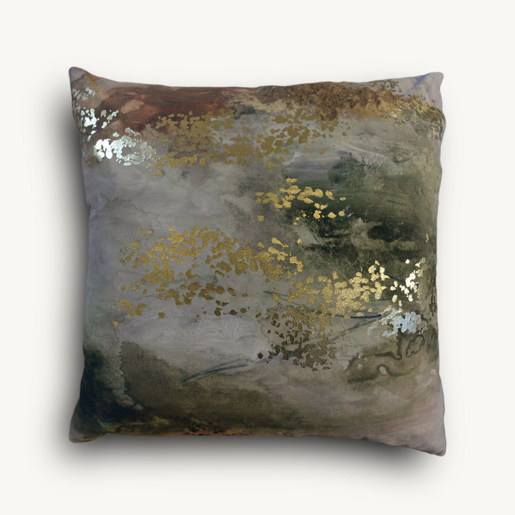Gold and Green Shimmer Cushion
