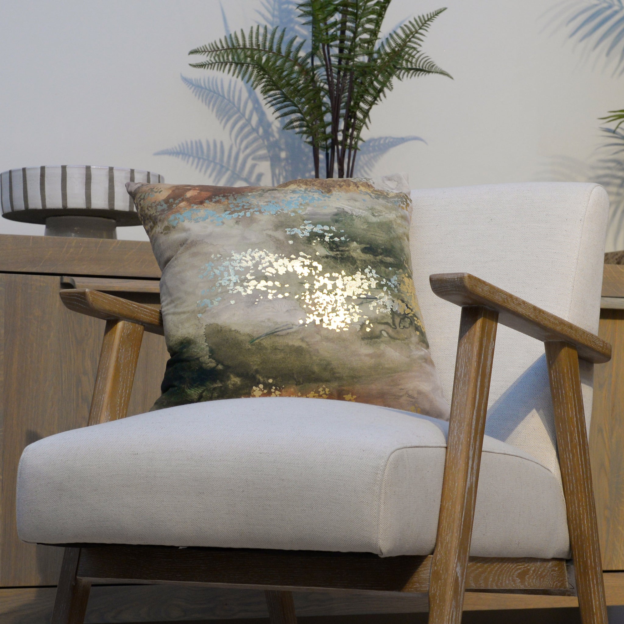 Gold and Green Shimmer Cushion