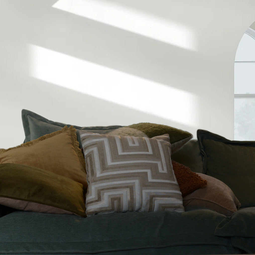 Geometric Velvet Cushion