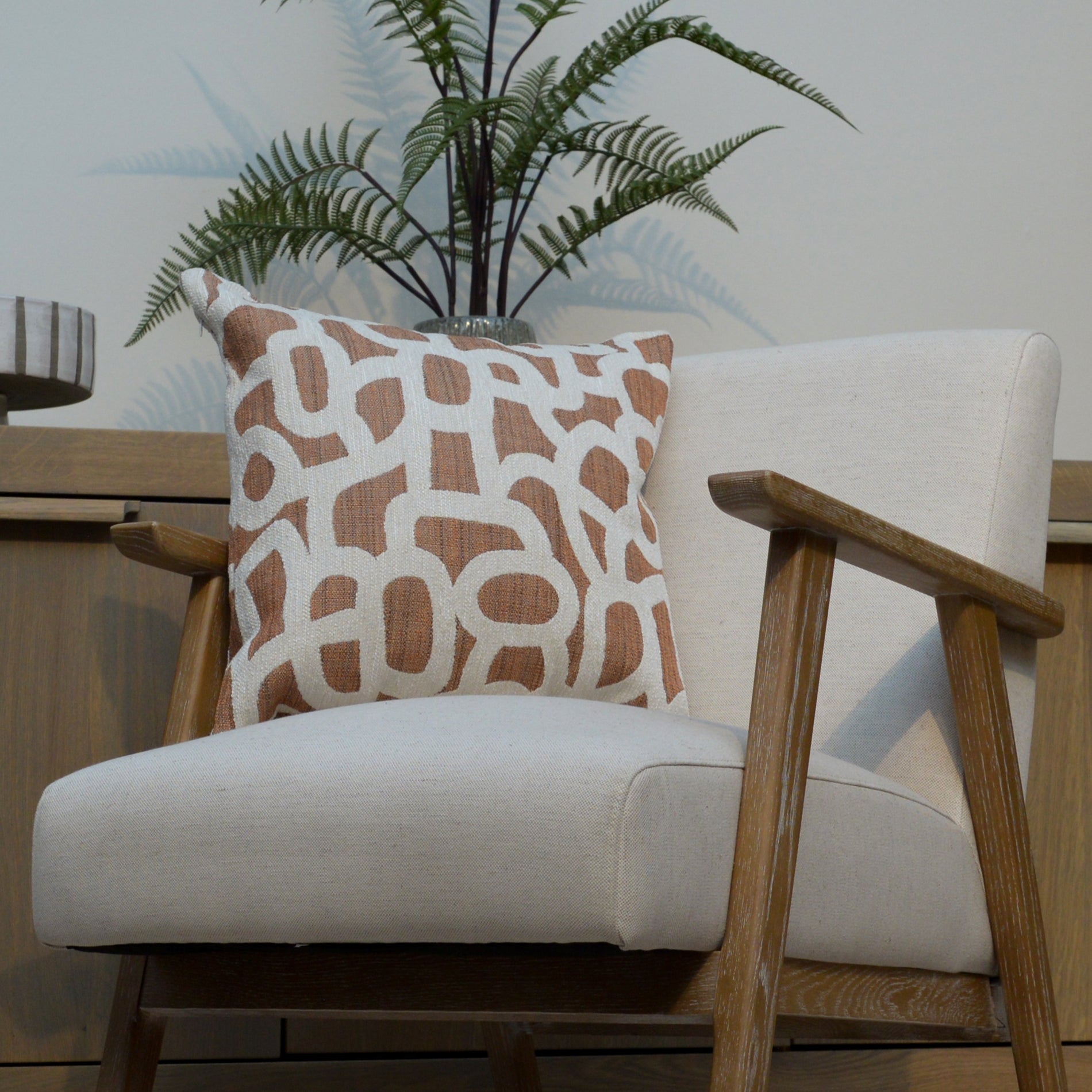 Loop Cushion in Terra & Cream