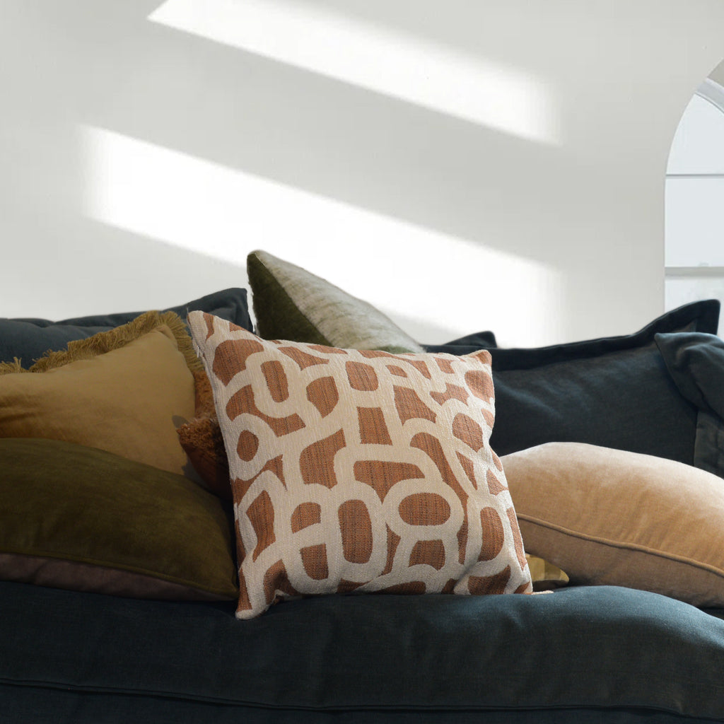 Loop Cushion in Terra & Cream