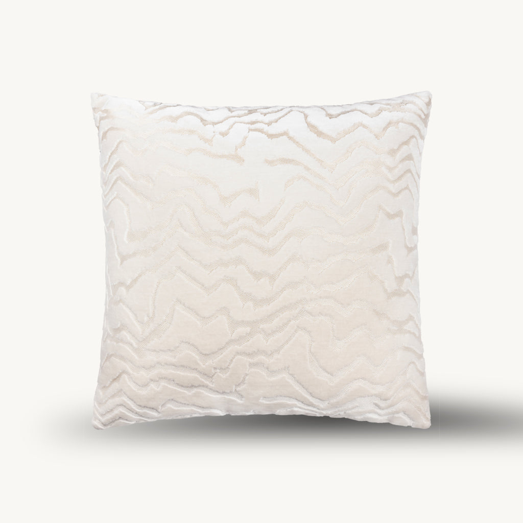 Vesper Cut Velvet Cushio in White