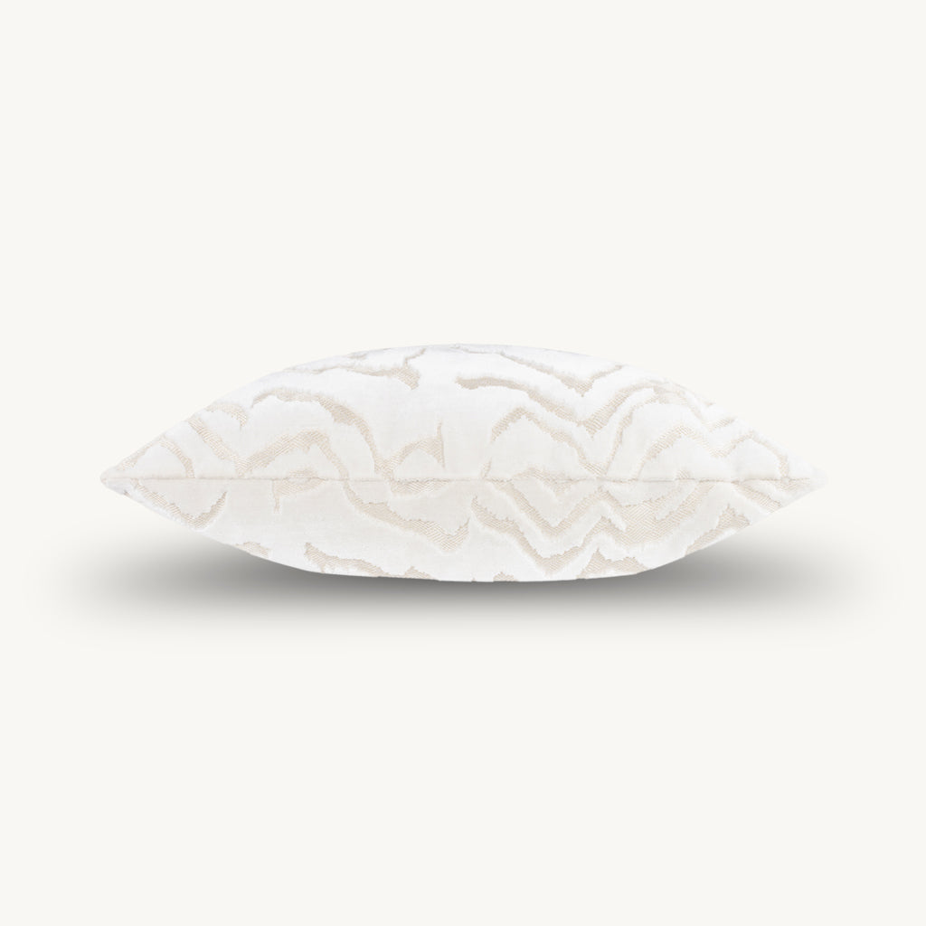 Vesper Cut Velvet Cushion in White