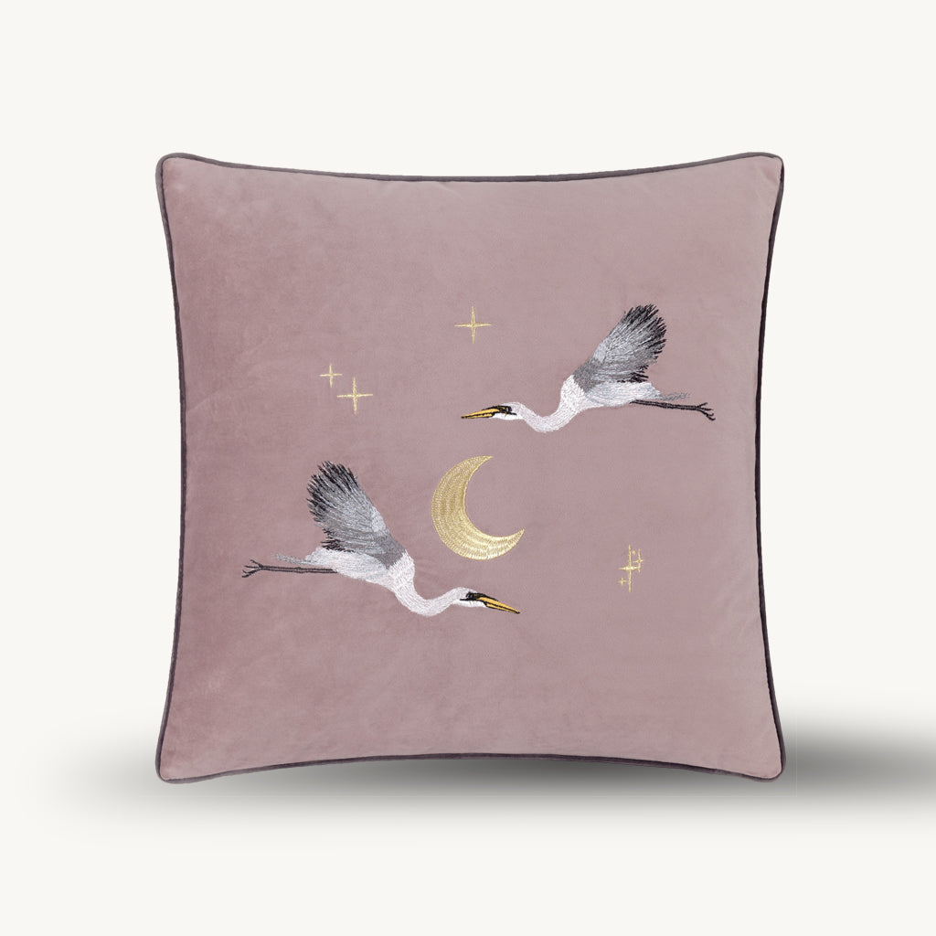 Skye Embroidered Velvet Cushion