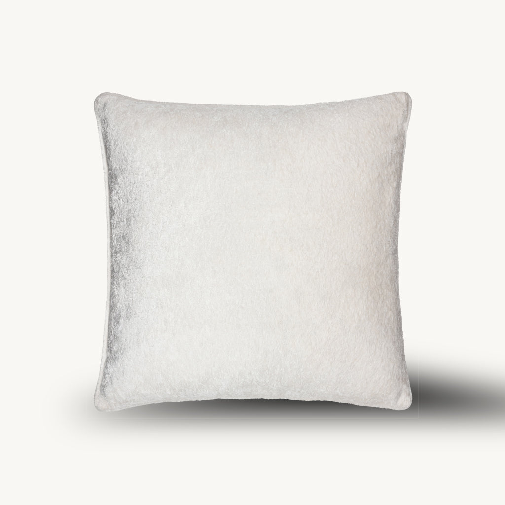 Draco Velvet Cushion in White
