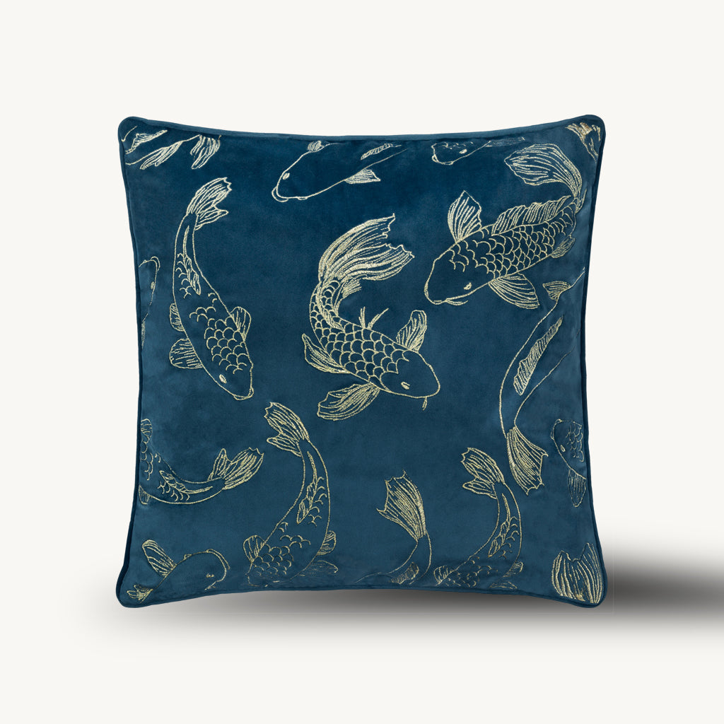 Rigel Embroidered Velvet Cushion