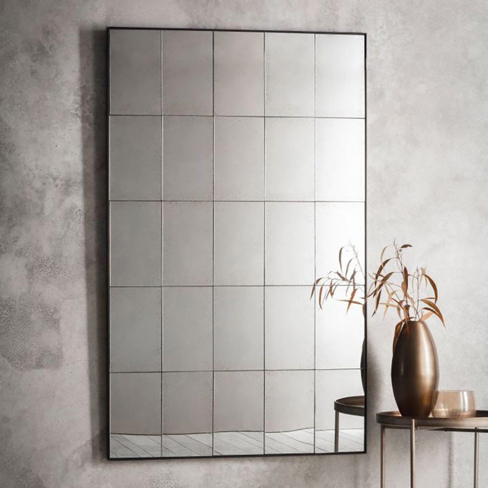Rectangle Antique Window Pane Mirror Large