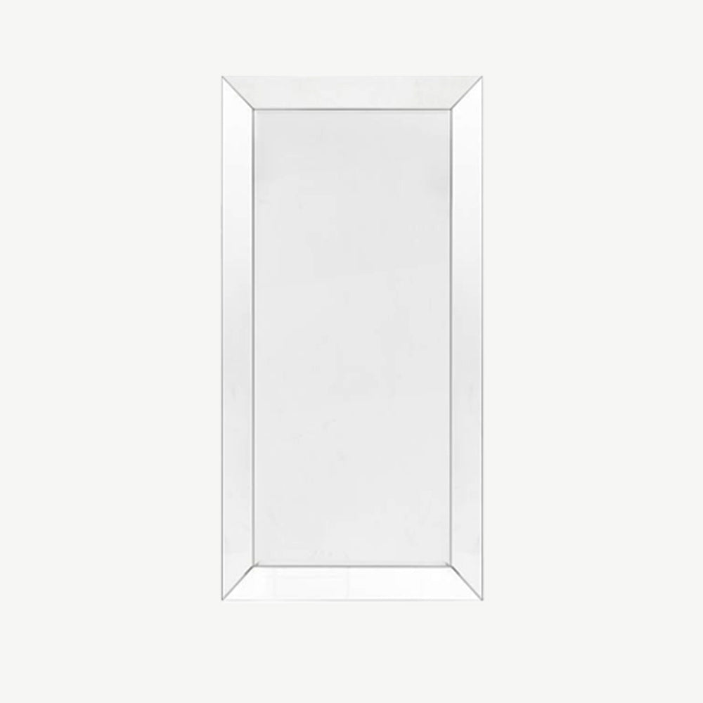 Rectangle Leaner Mirror in sleek bevelled edge frame 