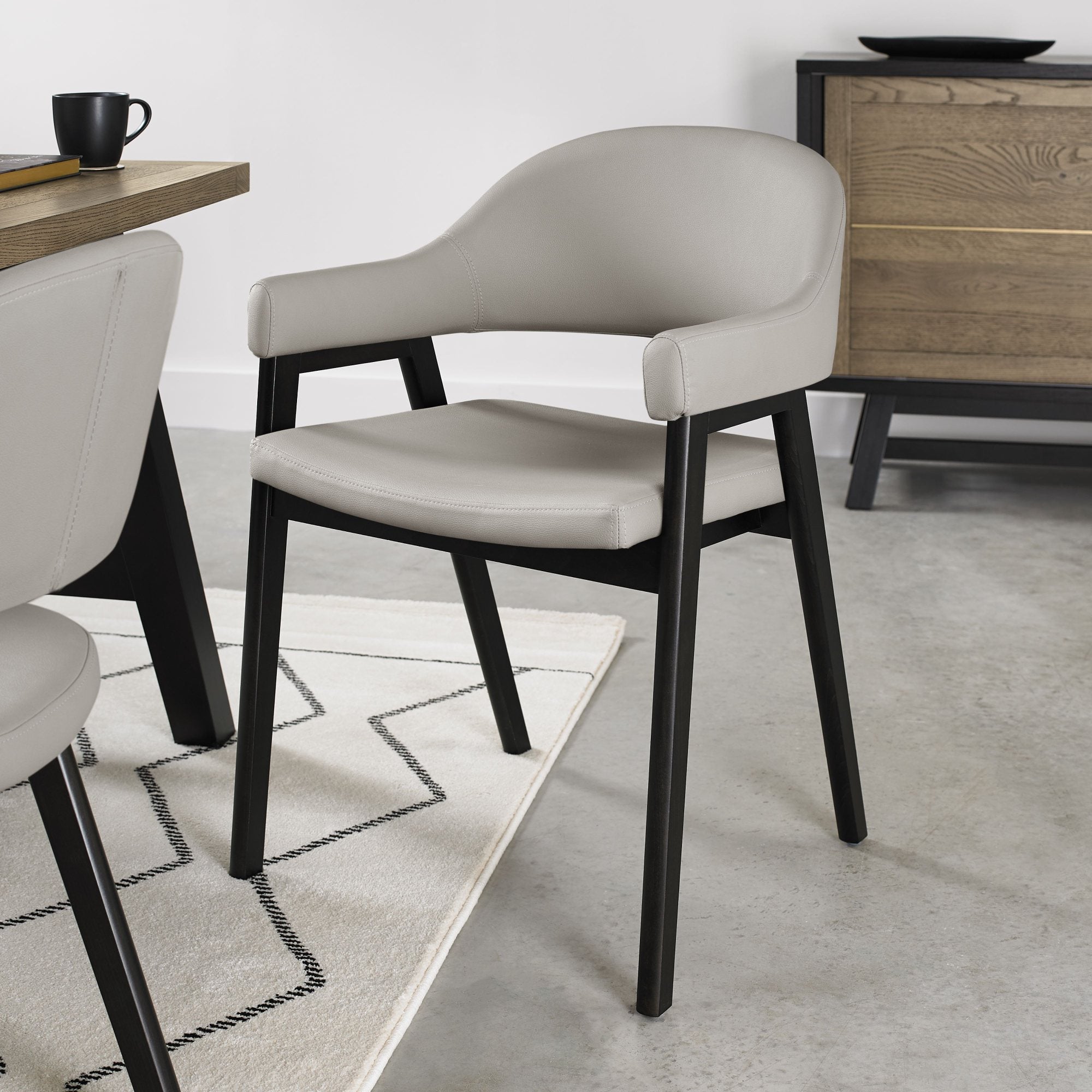 Highgate Peppercorn Armchair in Grey Bonded Leather