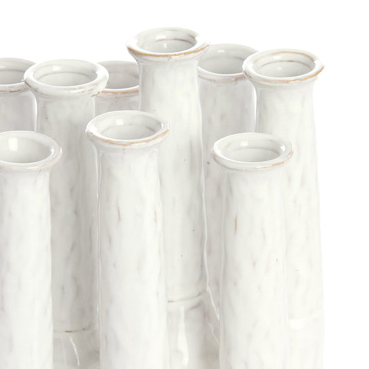 White Multi Stem Ceramic Vase