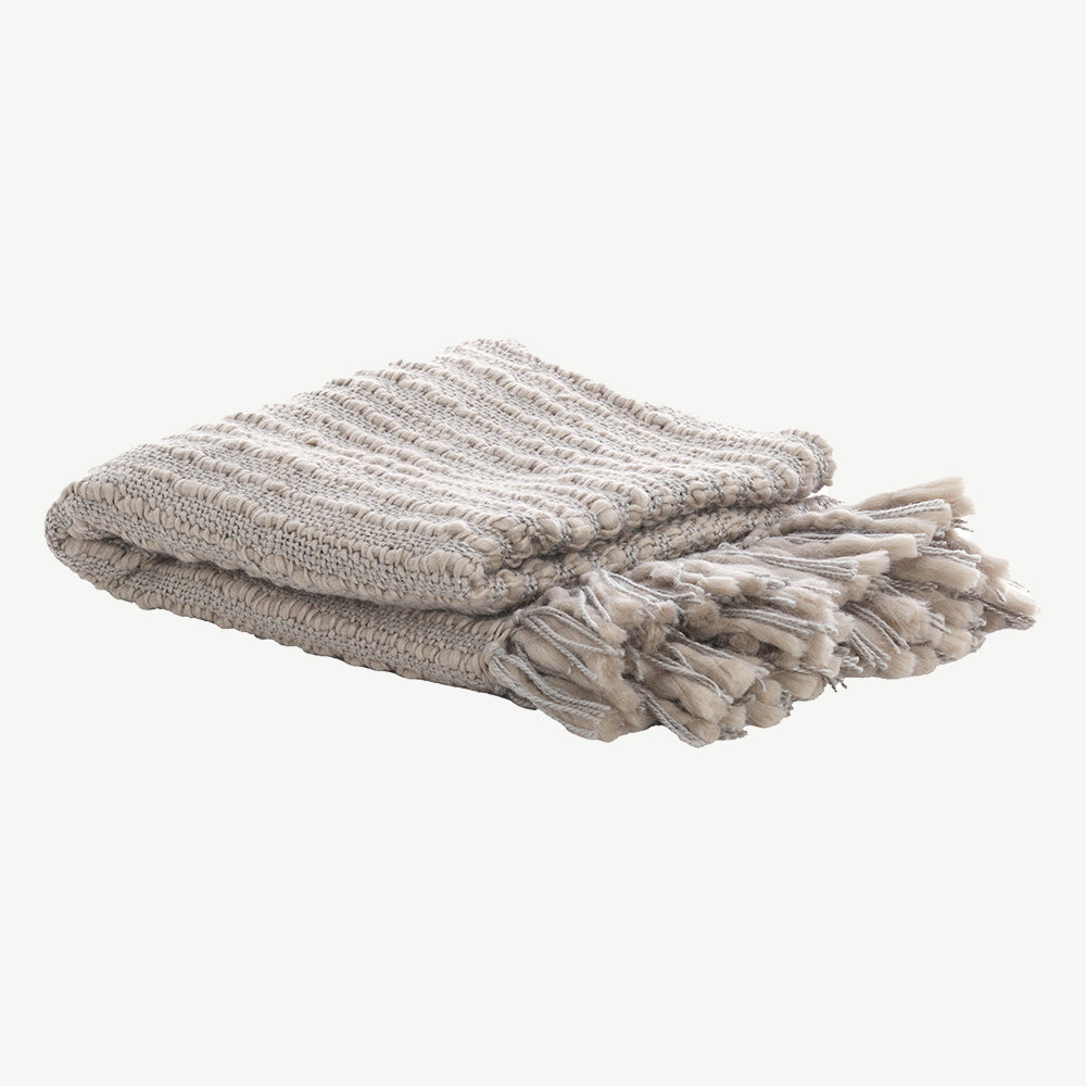 Boho Light Grey Throw