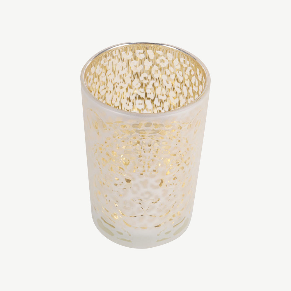 Leopard Glass Candle Holder
