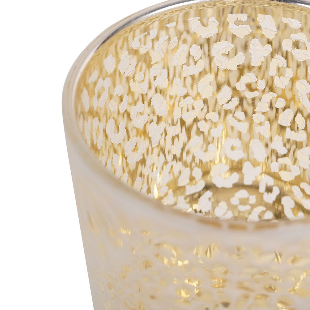 Leopard Glass Candle Holder
