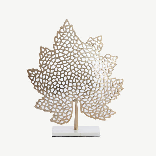 Light & Living Leaf Ornament with marble Base