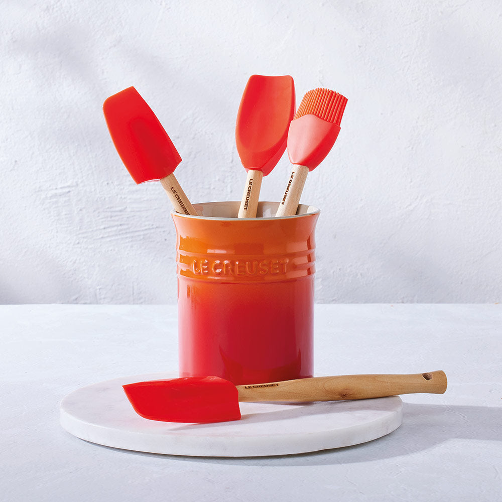 Le Creuset Spatula Set & Jar in Volcanic