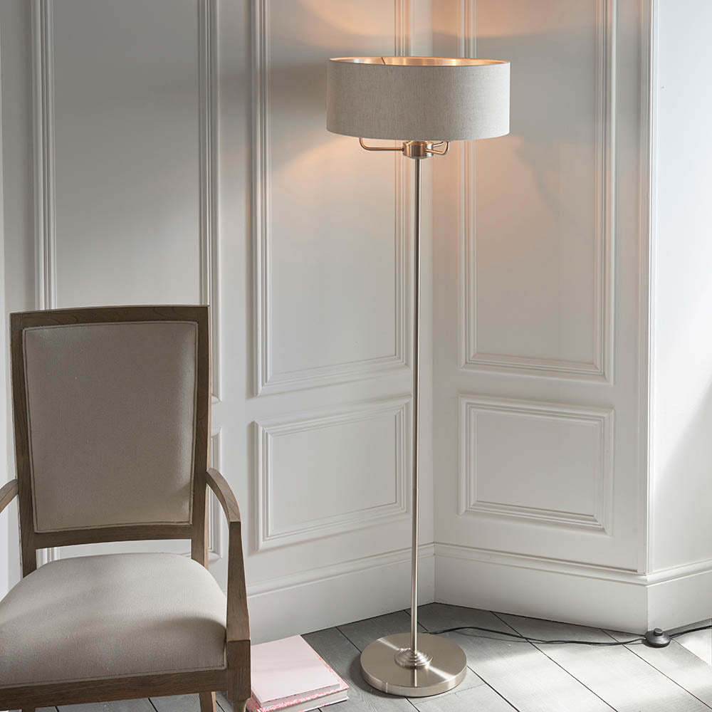 Leif 3lt Floor Lamp in Brushed Chrome