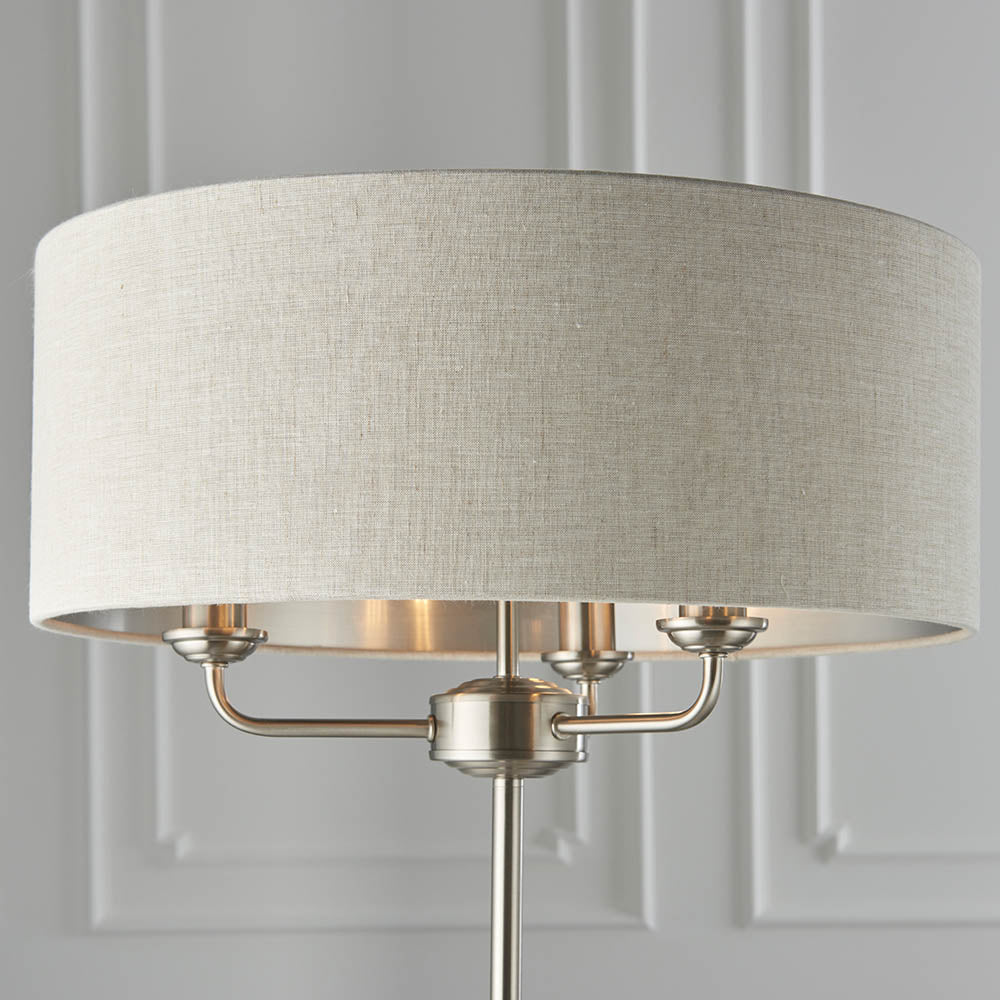 Leif 3lt Floor Lamp in Brushed Chrome