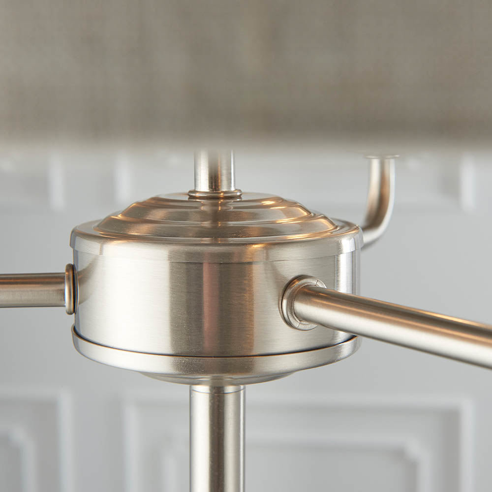 Leif 3lt Floor Lamp in Brushed Chrome