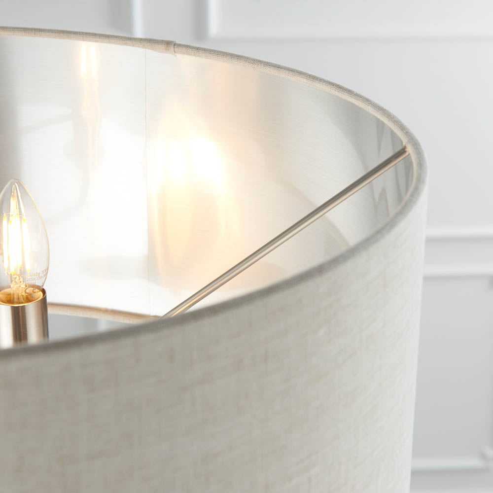 Leif 3lt Floor Lamp in Brushed Chrome