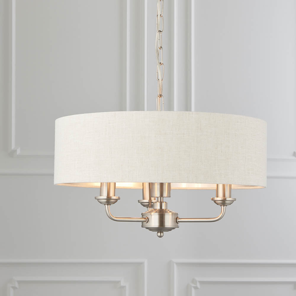 Leif 3lt Pendant Light in Brushed Chrome