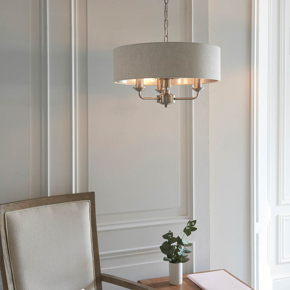 Leif 3lt Pendant Light in Brushed Chrome
